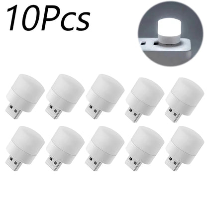 1/3/5/10Pcs USB Night Light Warm White LED Plug-In Light Bulb Portable Home Environment Light Energy-Saving Reading Night Light