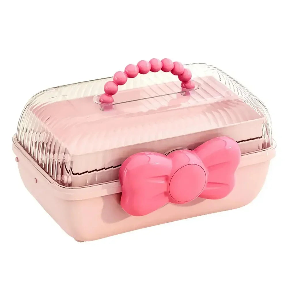 Cute Bowknot Multi-Layer Hairpin Storage Box Girls Jewellery Box Children'S Hair Accessories Storage Box Toy Storage Box