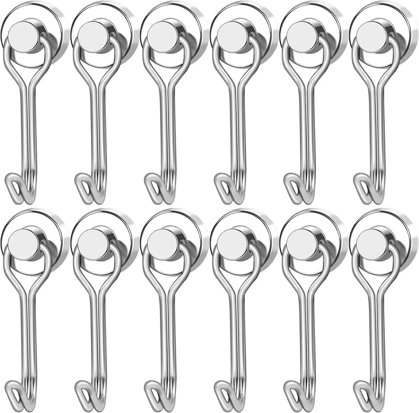 3/6/12/20Pcs Black Magnetic Hooks Cruis Heavy Duty Magnetic Hangers, Extra Strong Magnets with Hook for Hanging, Resistant Base