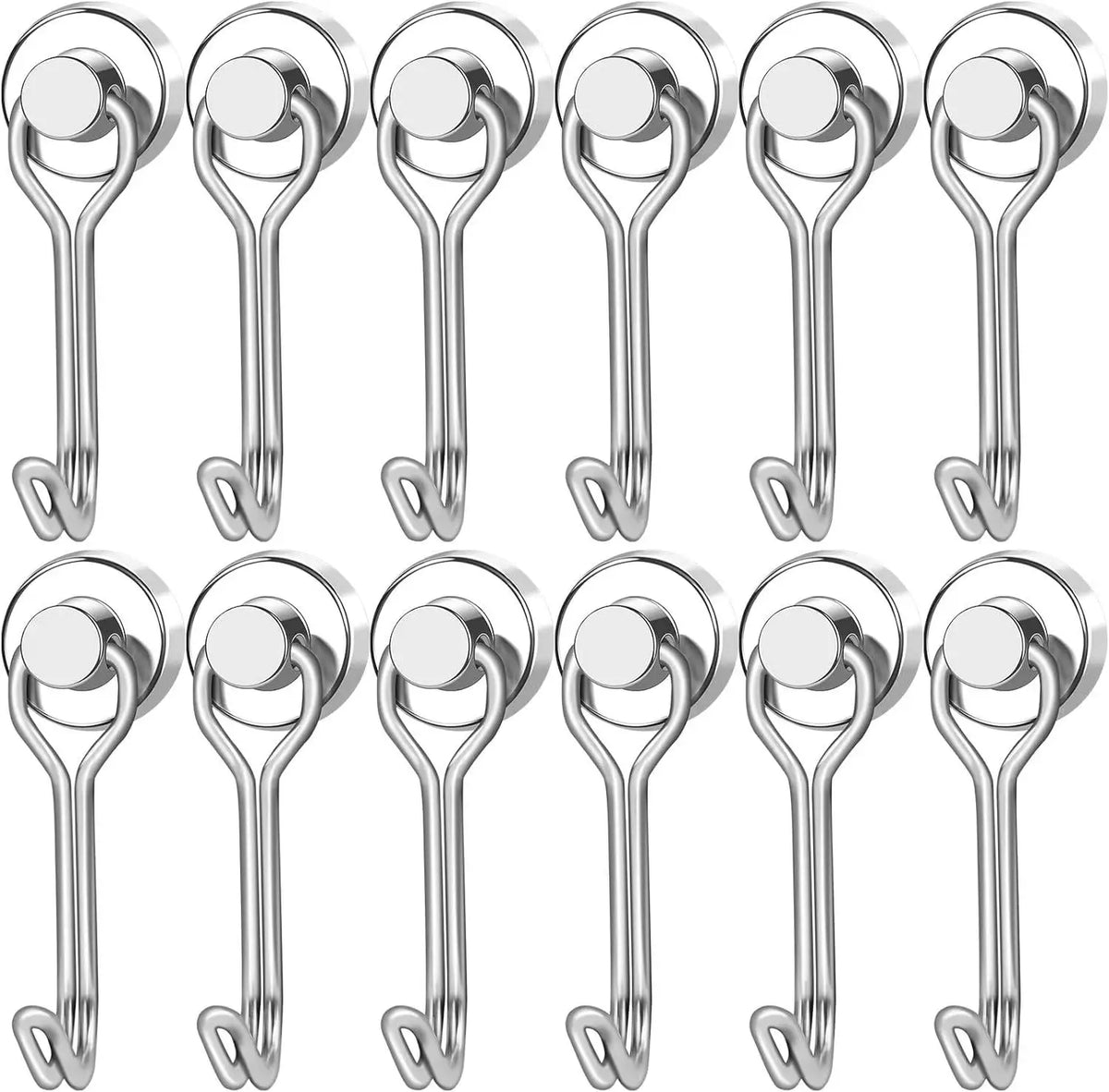 3/6/12/20Pcs Black Magnetic Hooks Cruis Heavy Duty Magnetic Hangers, Extra Strong Magnets with Hook for Hanging, Resistant Base