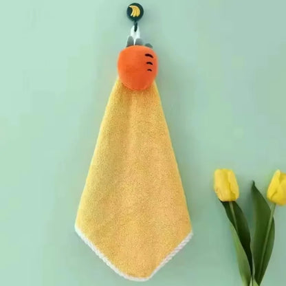 Coral Fleece Hangable Thicken Towel CartoonTowel Cute Absorbent Hand Towels Cleaning Cloth Rag Handkerchief