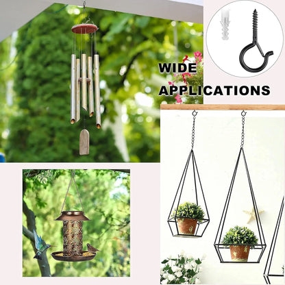 20 Pack Screw Hooks for Hanging Plants / String Lights, Heavy Duty 2.2 Inch Black Eye Hook Screw Cup Ceiling Hook Q-Hanger