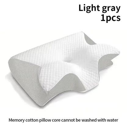 1pc Memory Foam Cervical Pillow, 2 in 1 Ergonomic Contour Orthopedic Pillow for Neck Pain, Contoured Support Pillows,Neck Pillow
