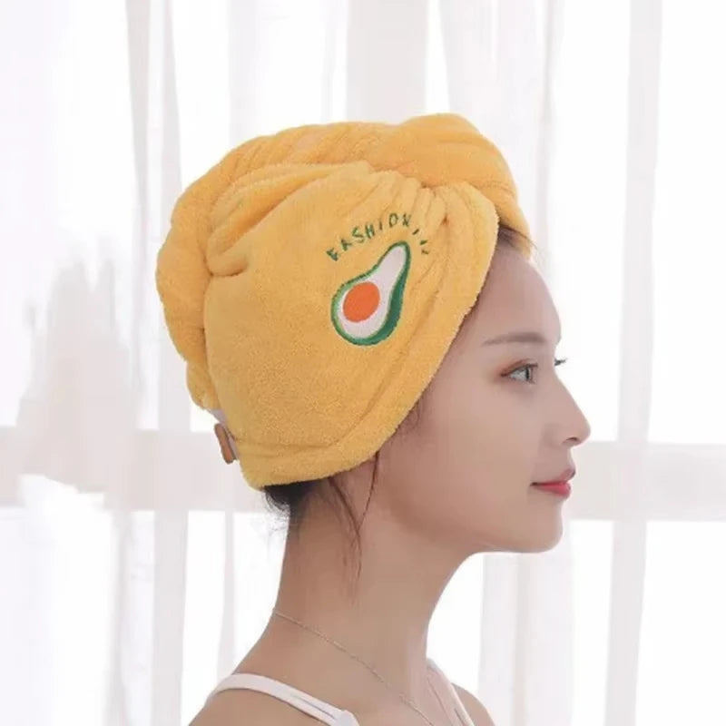 Dry Hair Towel Embroidered Coral Velvet Ladies Microfiber Soft Shower Cap Head Wrap Absorbent Fast Dry Ladies Head Towel