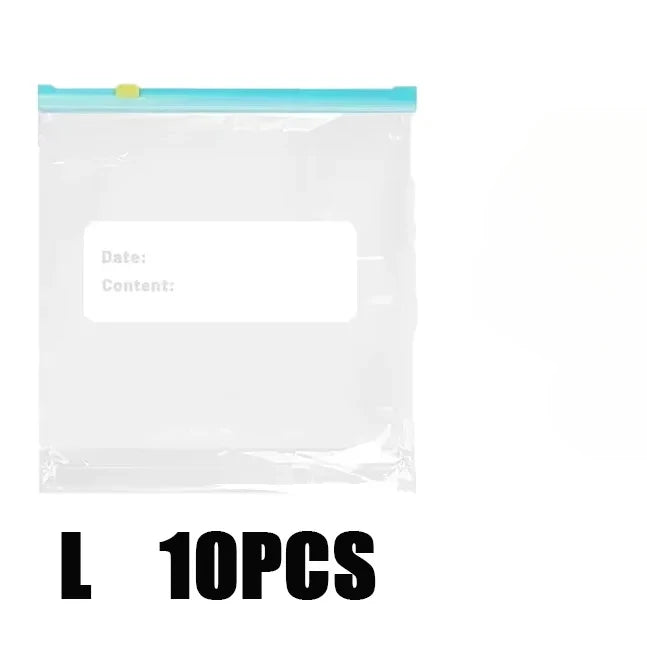 10/45Pcs Reusable Storage Bags with Zipper Lock Food Grade Transparent Perfect for Kitchen Organization and Pantry