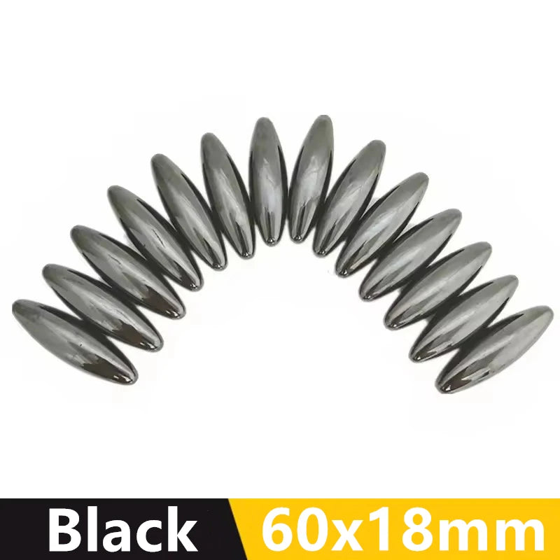 2/4Pcs Multiple Sizes Black Fridge Magnets Strong Magnetic Rugby Ball Oval Magnet Beads Set Health Care Massager Home Decor Gift