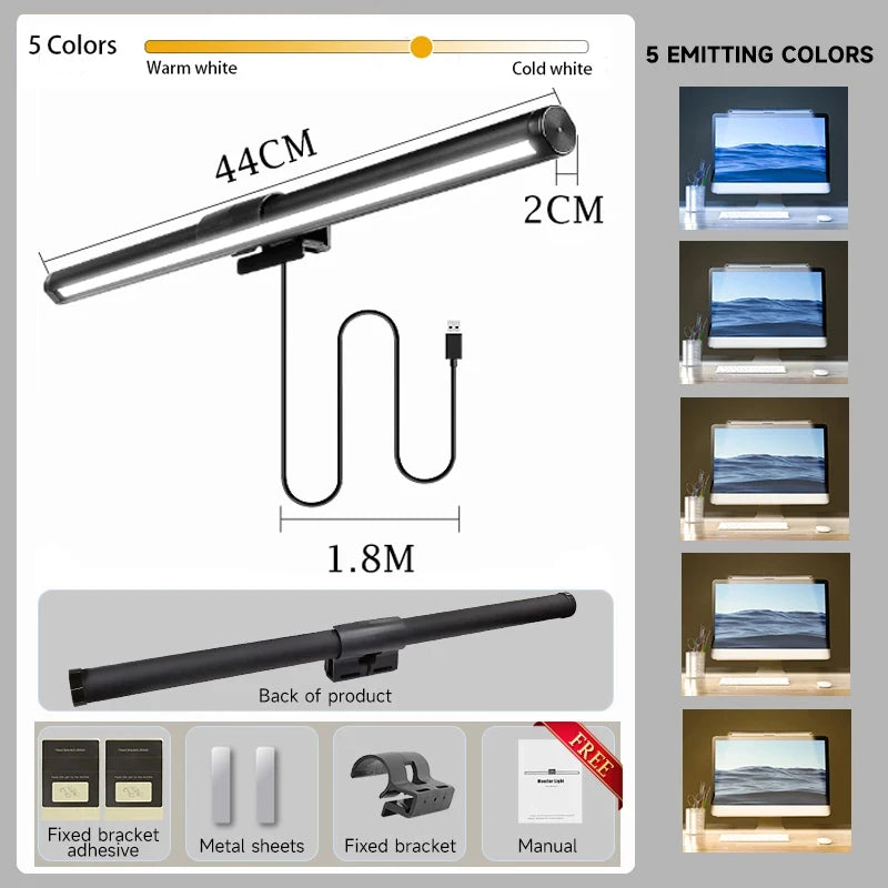 RGB Displays Monitor Light Bar Strip Eye Care Lighting Work Game Learning Reading Dimming Table Light Strip RGB Atmosphere Lamp