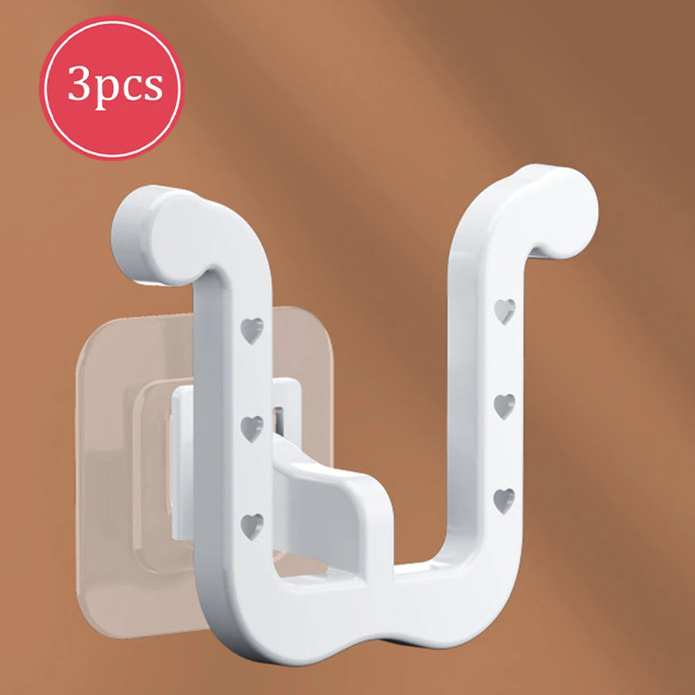 Slipper Rack, 3PCS Waterproof U-Shape Wall Mounted Shoe Rack, Self Adhesive Wall Hanging Shoe Rack, Space-Saving Shoe Hanger for