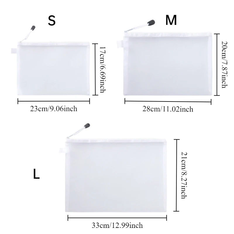 1/3pcs Nylon Mesh Zipper File Pouch Block Puzzle Toys Dispenser Organizer Transparent Organizational Organizer