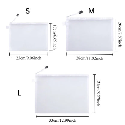 1/3pcs Nylon Mesh Zipper File Pouch Block Puzzle Toys Dispenser Organizer Transparent Organizational Organizer
