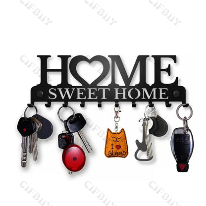 1pc Metal Wall Hooks Key Holder, Wall Mounted Coat Rack, Iron Art Decor For Home Kitchen Door