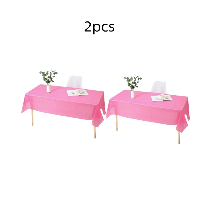 1pc Reusable Tablecloths 137x183cm BPA Free Plastic Dining Table Cover Cloth for Parties Picnic Camping Disposable Tablecloths