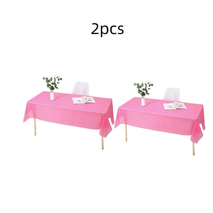 1pc Reusable Tablecloths 137x183cm BPA Free Plastic Dining Table Cover Cloth for Parties Picnic Camping Disposable Tablecloths