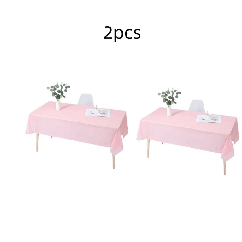 1pc Reusable Tablecloths 137x183cm BPA Free Plastic Dining Table Cover Cloth for Parties Picnic Camping Disposable Tablecloths