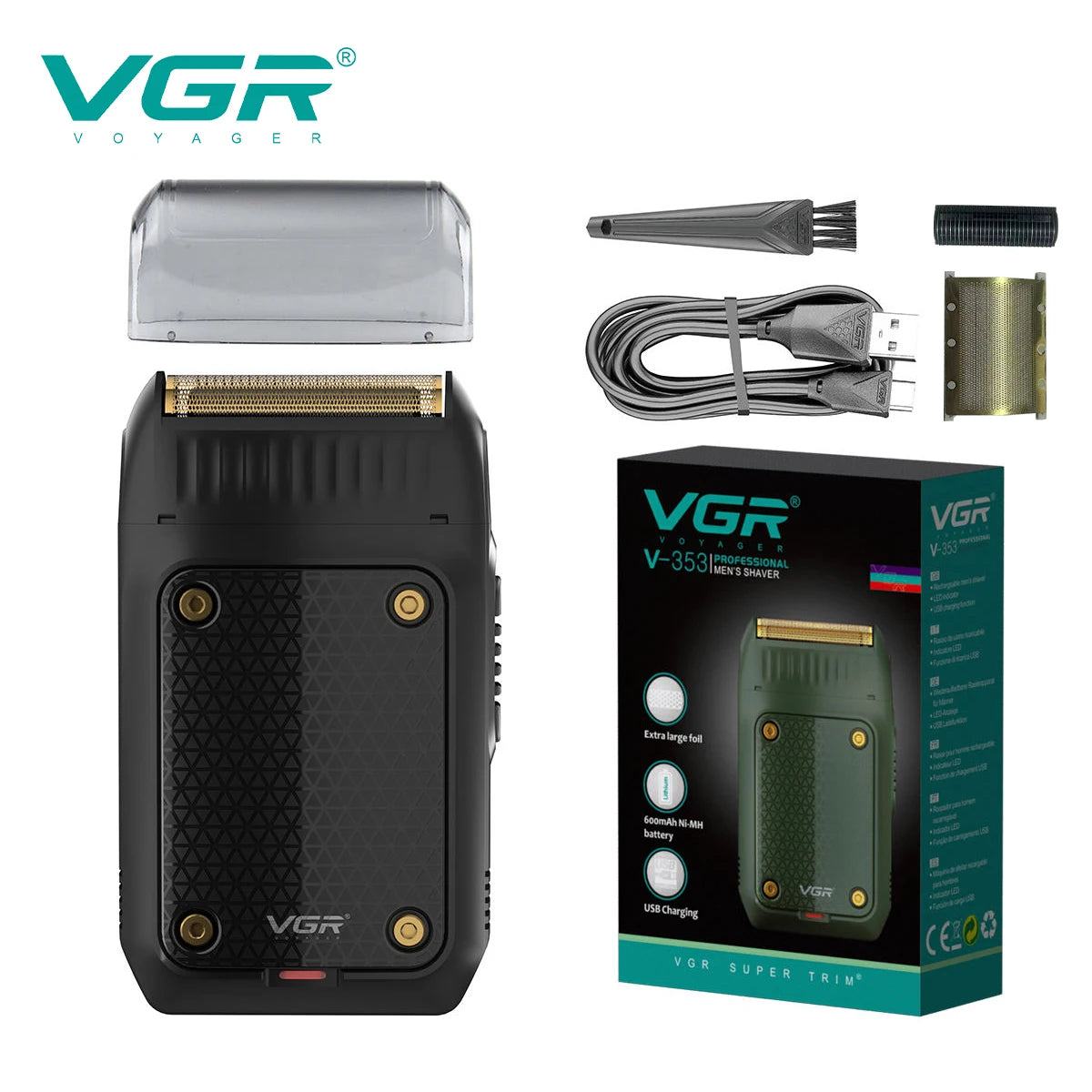 VGR V-353 Shaver Professional Razor Electric Shaving Machine Portable Beard Trimmer Rechargeable Razor Mini Shaver for Men