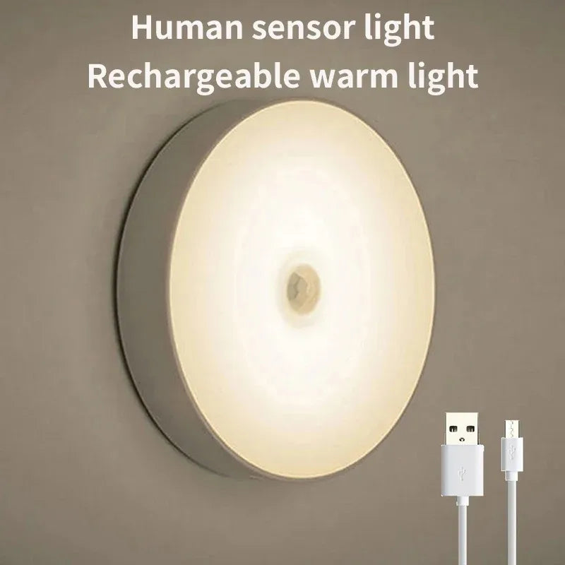 LED Smart Cabinet Lights with Human Body Sensor Emergency Automatic Lighting USB Rechargeable Wireless Magnetic Suction
