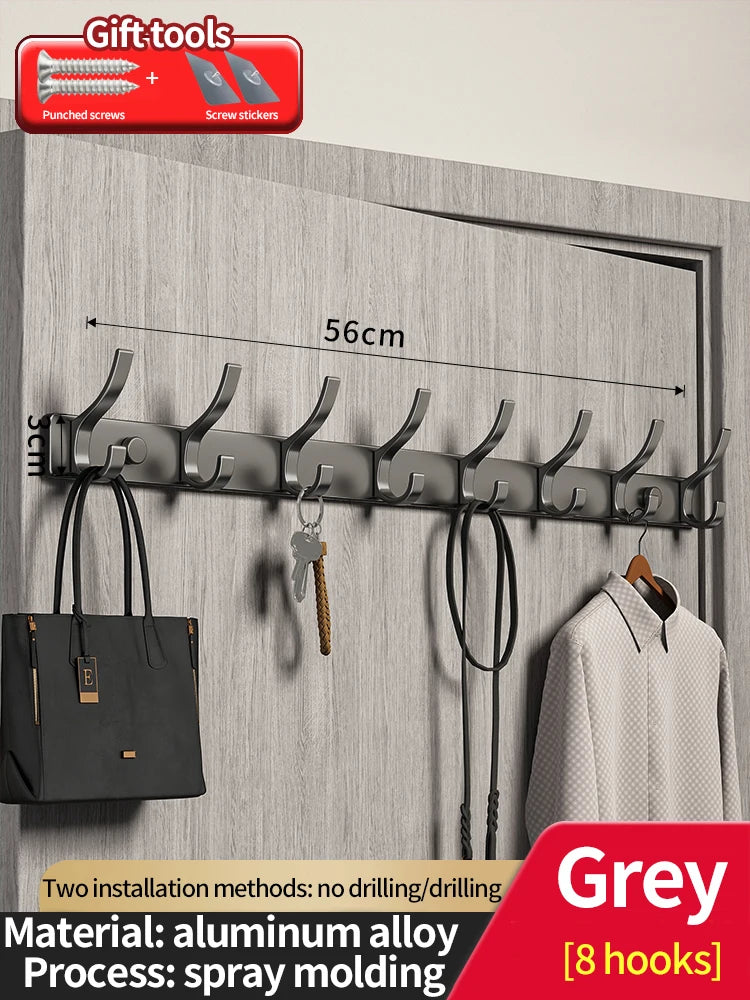 Punch-free Door Behind Hook Storage Wall Hanging Clothes Hanger Coat Hook no drill Hanger Bedroom Organizer Storage Kitchen Acce