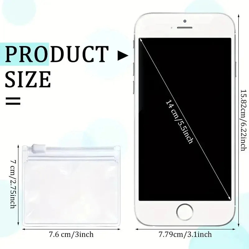 5Pcs Travel self-sealing storage bags Bags Jewelry Gift Storage Bag mini transparent carry all bags lightweight dust-proof