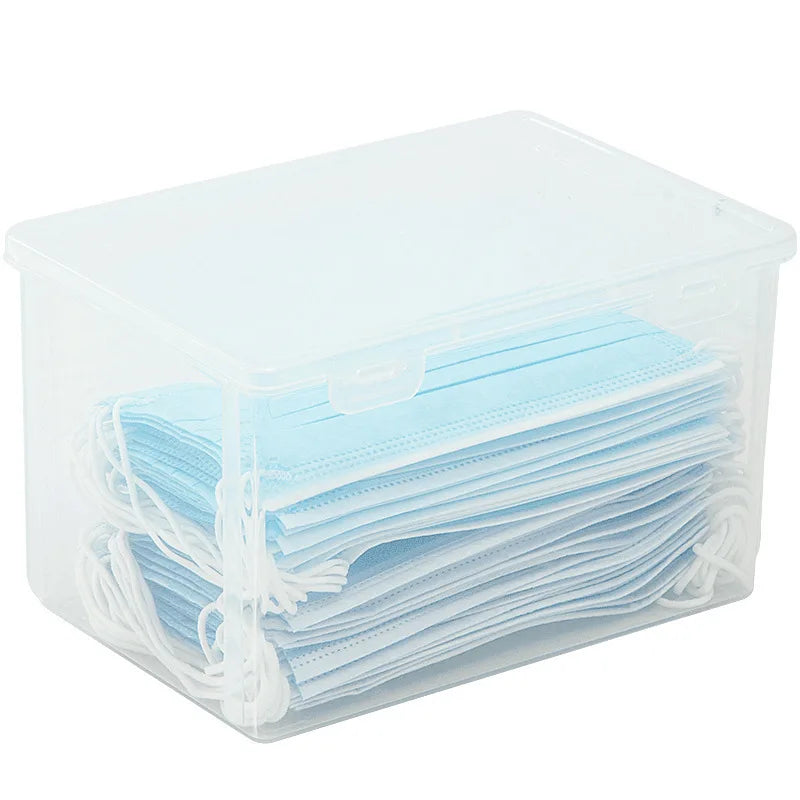 2PCS Transparent Large Capacity Mask Storage Box Household Mask Nose Mask Medicine Storage Box