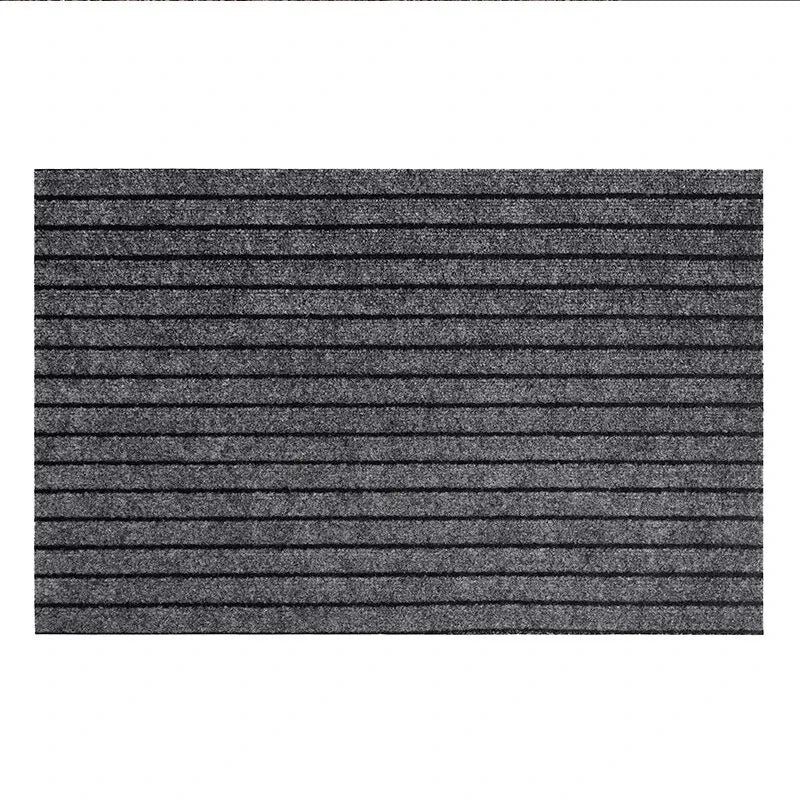 Modern Minimalist Square Floor Mat - Durable, Stain/Fade Resistant, Non-Slip Rubber Backing, Machine Washable for Indoor/Outdoor