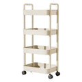 Trolley with Handlebar and Storage Rack, Floor-Standing, Multi-Layer Storage for Kitchen, Bathroom, Snacks, and Toiletries