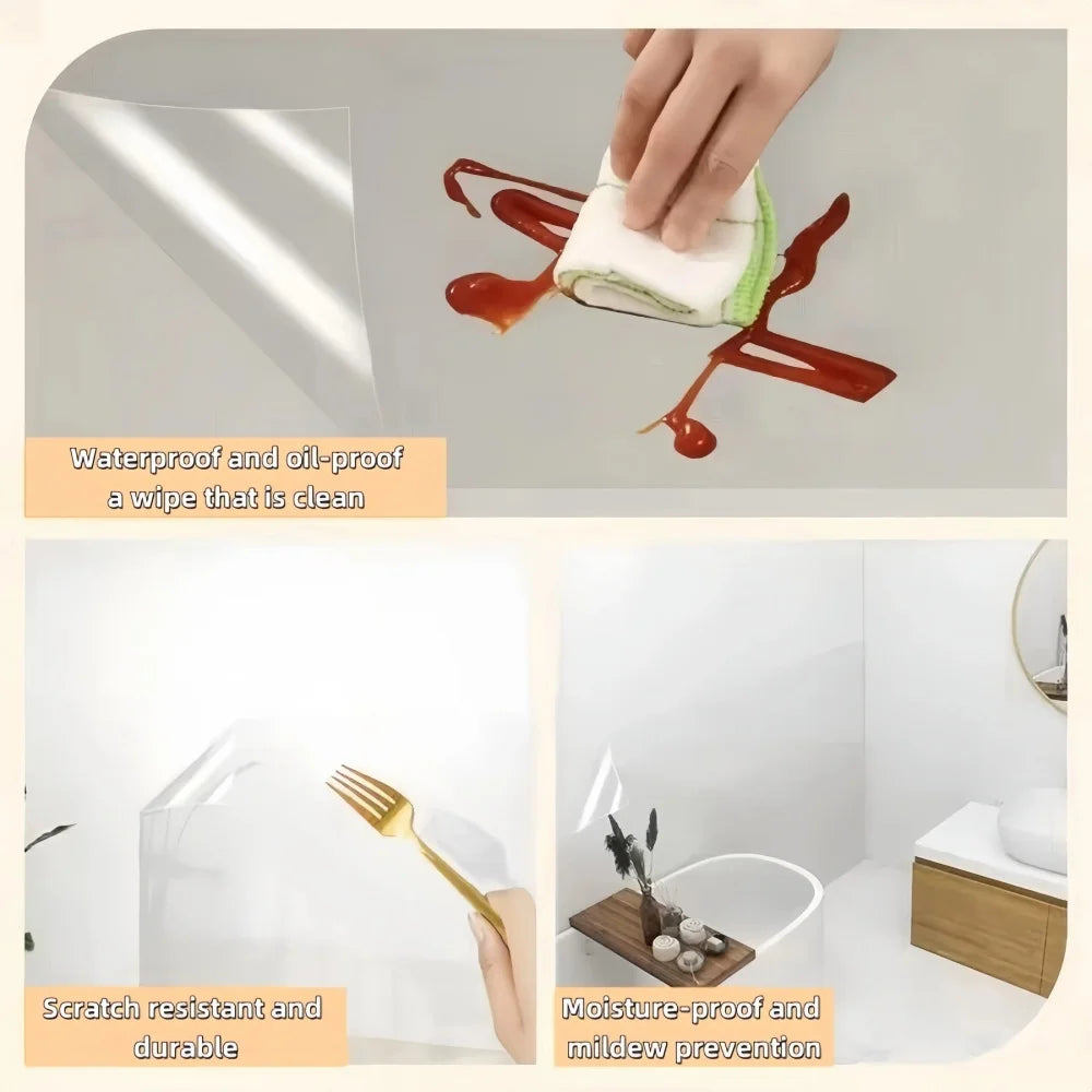 Transparent contact protective film decorative waterproof and oil resistant kitchen wall static wallpaper bedroom wall sticker