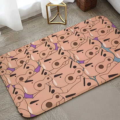 B-Buriburi-zaemon Floor Mat Graphic Printed Flannel Doormats For Bathroom Kitchen Entrance Carpet Home Decor