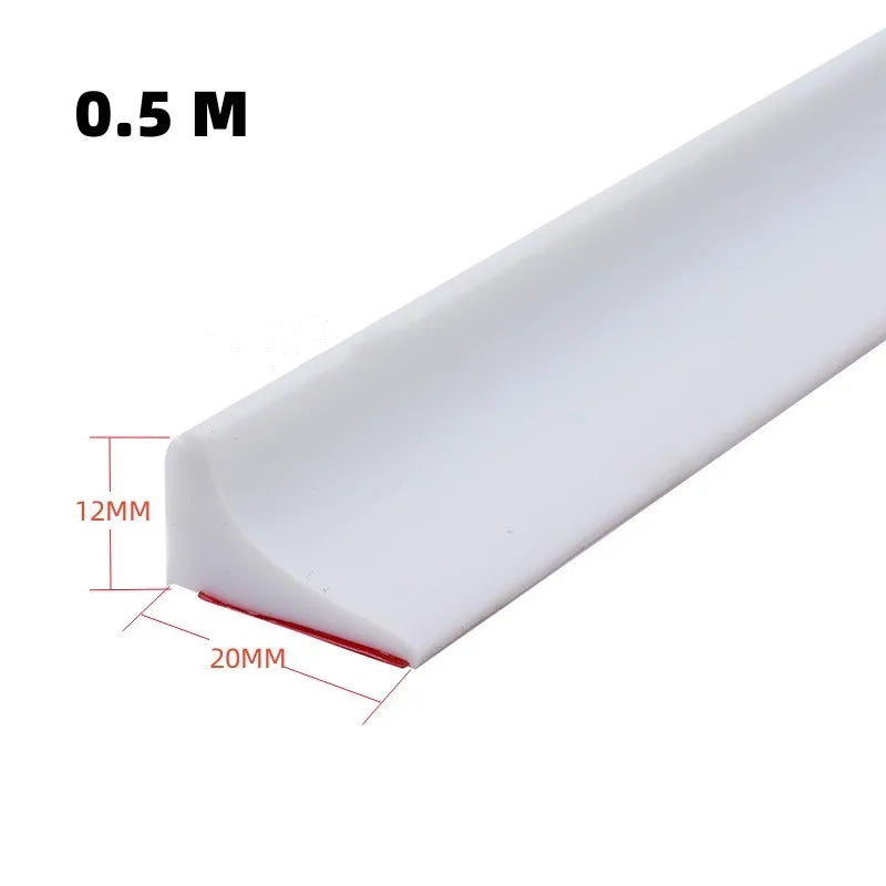 New Silicone Bathroom Water Stopper Dry Wet Separation Sealing Strips Self-adhesive Shower Drain Splash Prevention Water Dam