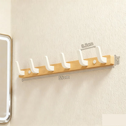 Coat Rack Wall Mount shelf Entryway Wall Hanger for Towels Wooden Coat Hooks Hook Storage Rack  for Bedroom Bathroom Kitchen