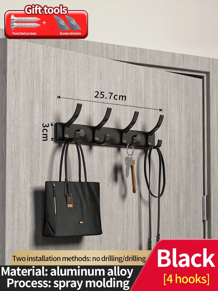 Punch-free Door Behind Hook Storage Wall Hanging Clothes Hanger Coat Hook no drill Hanger Bedroom Organizer Storage Kitchen Acce