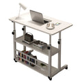 Small Office Desk Adjustable Height Side Mobile Stand Up Desk with Wheels  Portable Rolling Desks Laptop Computer Bedside
