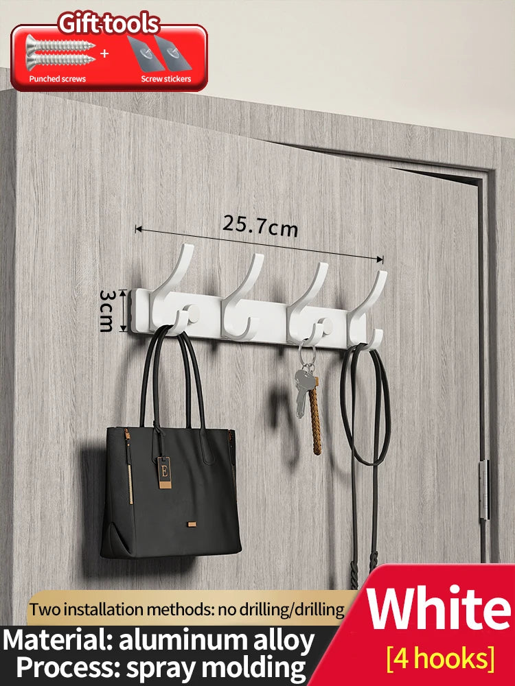 Punch-free Door Behind Hook Storage Wall Hanging Clothes Hanger Coat Hook no drill Hanger Bedroom Organizer Storage Kitchen Acce