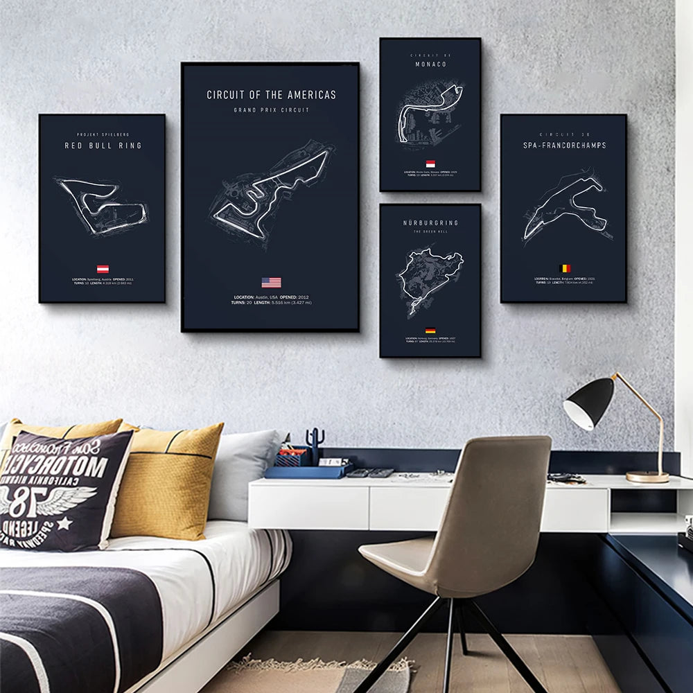 F1 Internationa Track Circuit Canvas Painting F1 Imola Wall Art Nordic Poster Aesthetic Motorsport Race Picture For Home Decor