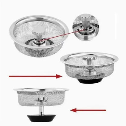 1PCS Kitchen Sink Filter Mesh Sewer Strainers Stainless Steel Bathroom Floor Drains Catcher Waste Drain Hole Filter Screen