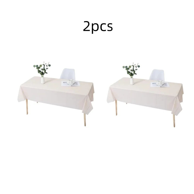1pc Reusable Tablecloths 137x183cm BPA Free Plastic Dining Table Cover Cloth for Parties Picnic Camping Disposable Tablecloths