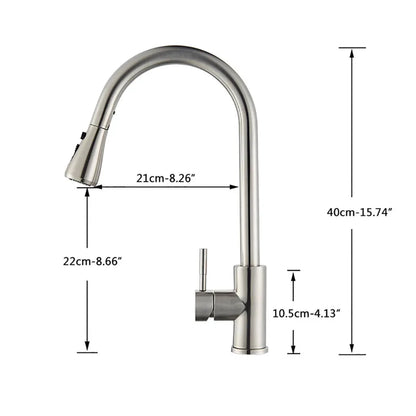 Kitchen Sink Faucets stainless steel Pull Out Kitchen Sink Water Tap Deck Mounted Mixer Stream Sprayer Head Hot Cold Taps