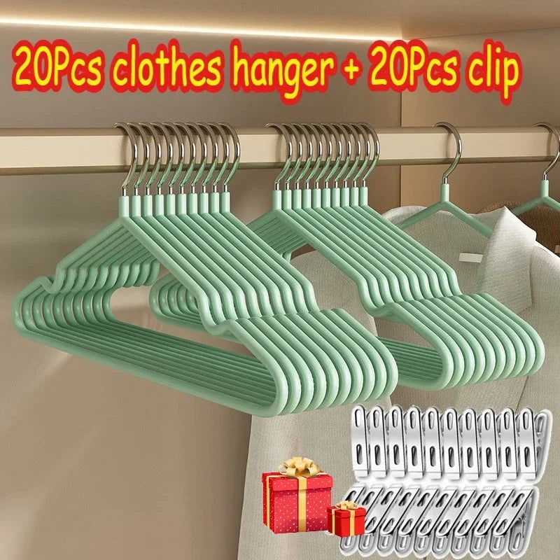 10pcs Clothes Metal Hanger Household Coat Pants Hanger Traceless No-slip Clothes Hangers Durable Strong Hangers for Organization