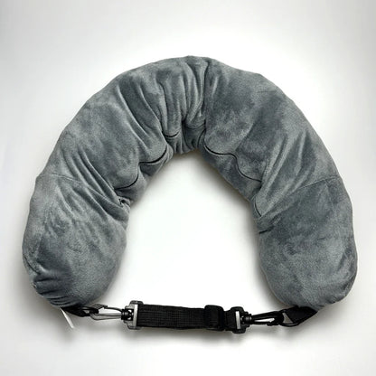 2026 NEW Fashion Travel Pillow With Storage Pouch, Adjustable Polyester Neck Support, Comfortable & Lightweight