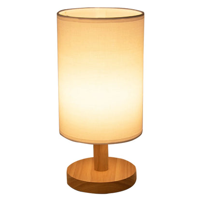 USB plug Lamp Night Lights Table Lamp For Bedroom Wooden Desk Lamp Bedside Night Light with Cylinder Lamp Shade Home Decor