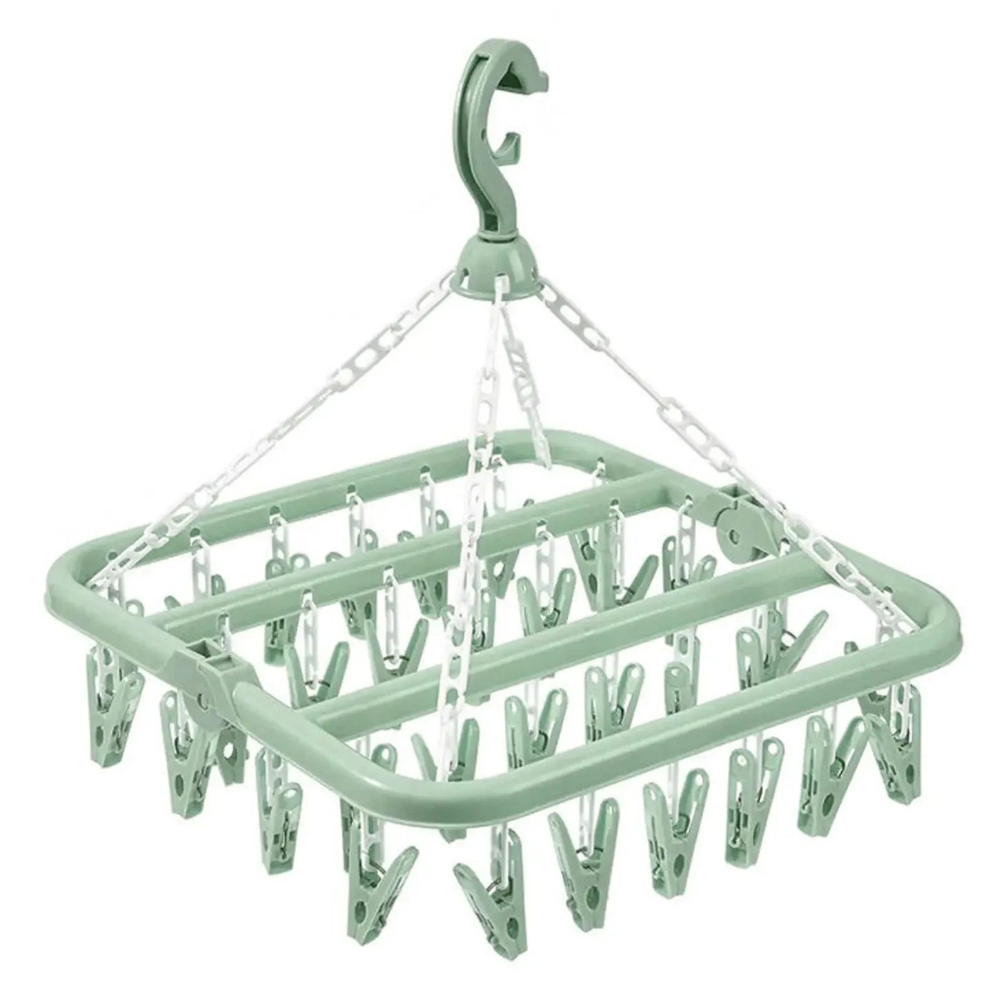 1/3PCS Foldable Drip Hanger with 32 Clips - Plastic Hanging Drying Rack for Clothes Underwear Socks Suitable for Bedroom Balcony