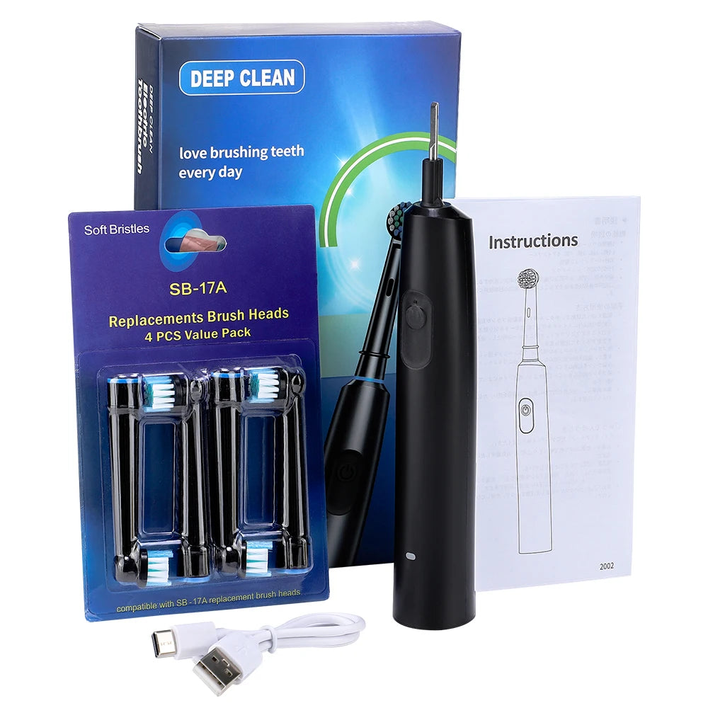 Intelligent Rotating Electric Toothbrush Rechargeable Rotary Brush Compatible with Oral B Replacement Electric Brush Heads