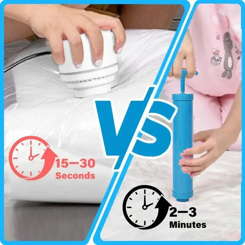 5Pcs Vacuum Storage Bags or 1Pcs Pump, Vacuum Seal Bag Space Saving Bags for Comforters Clothes Pillow Bedding Blanket Storage