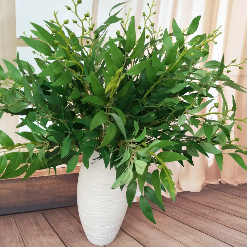 Artificial Plants Leaf Green Long Branch Fake Eucalyptus Flower Arrangement Accessories Wedding Home Decoration Fake Floral