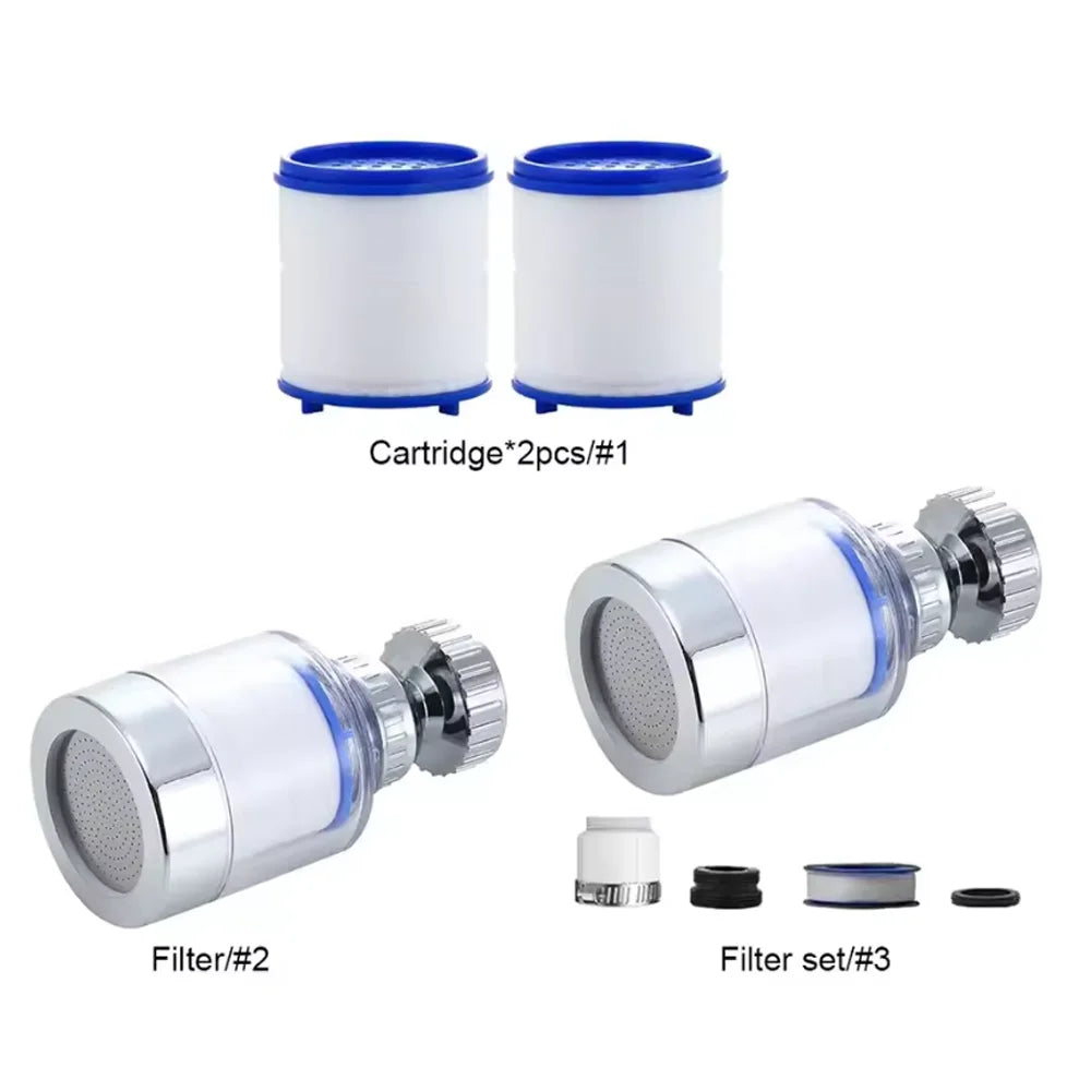 360 Degree Rotating Faucet Filters Bubbler Mount Anti-splash for Household Kitchen Bathroom Faucet Water Clean Filter Purifier