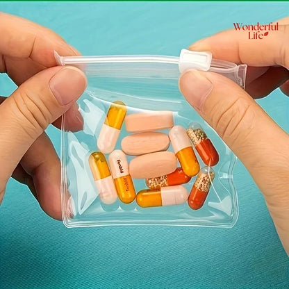5Pcs Travel self-sealing storage bags Bags Jewelry Gift Storage Bag mini transparent carry all bags lightweight dust-proof