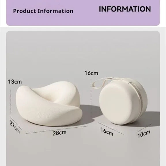 Memory Foam U Shaped Neck Pillow Travel Pillow for Airplane Car Office Nap Cervical Support with Portable Storage Box
