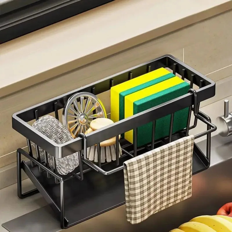 Sponge Draining Rack – Dishcloth & Dishwashing Liquid Storage, Kitchen Organizer