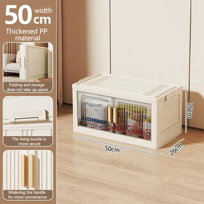 Folding Storage Cabinet Multi-Scene White/Black/Gray Home Office Kitchen Bathroom Multi-Functional Organizer with Doors