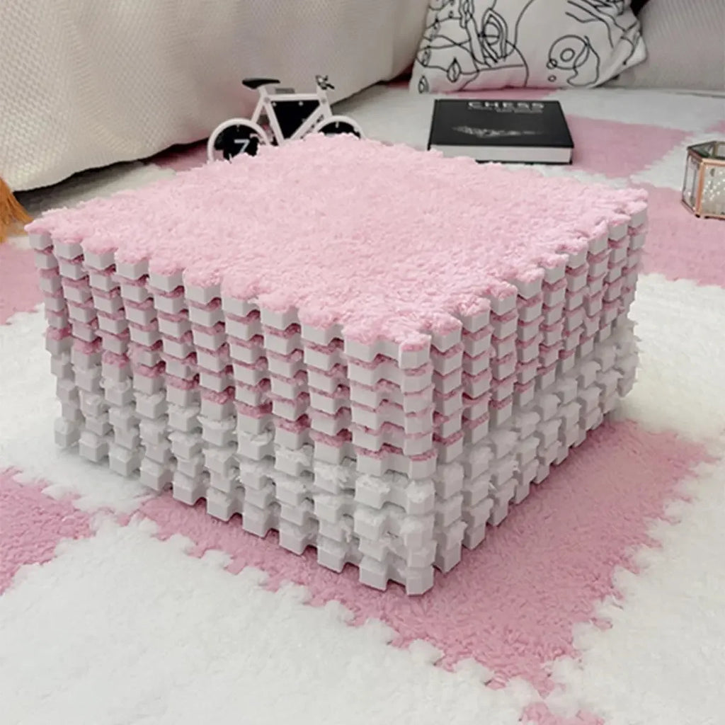 Soft Plush Children's Mat Babe Toys Eva Foam Puzzle Carpet Warm Children Play Mats Interlocking Rugs Infant Carpet 30*30*1cm