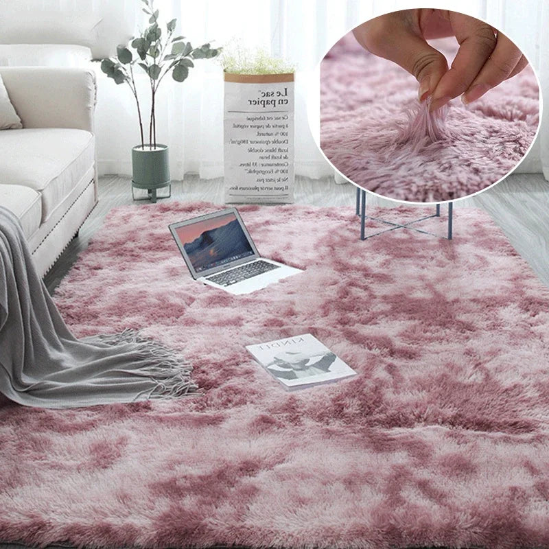 Clearance_VIKAMA Fall and Winter Tie-dye Shaggy Carpet Home Living Room Bedroom Sofa Cushion Coffee Table Cushion Bedside Rug Ca